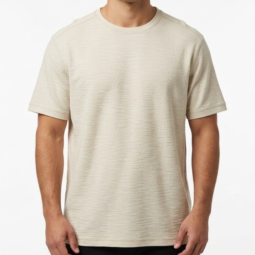 Tommy Bahama T-Shirt Mens XXL Cream IslandZone Reversible Short Sleeve Tee